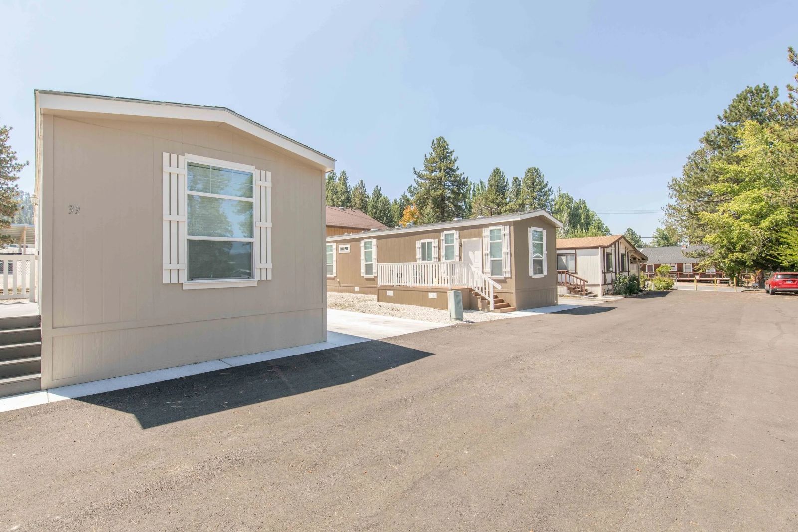 Brand-new manufactured homes for sale at Big Bear Mobile Estates in Big Bear Lake, California