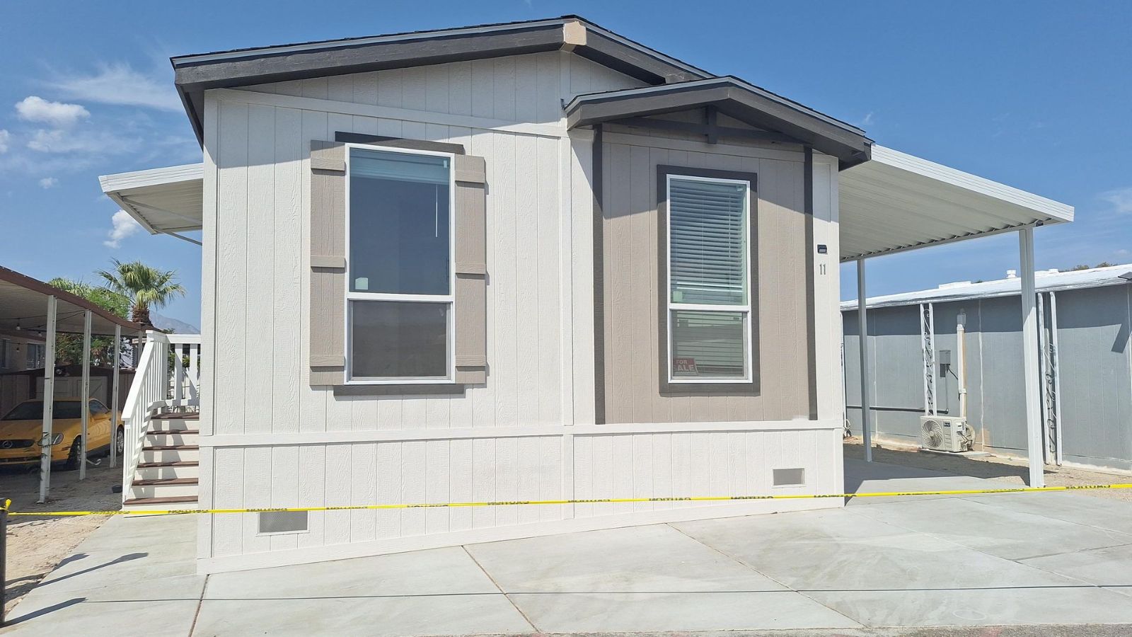 Brand-new manufactured home for sale at Park West Mobile Home Park in Desert Hot Springs, CA